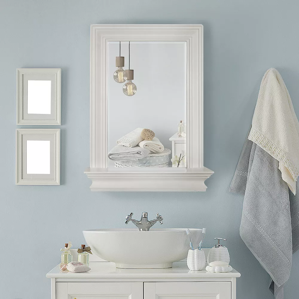 Teamson Home Stratford Shelf & Framed Wall Mirror - Image 2