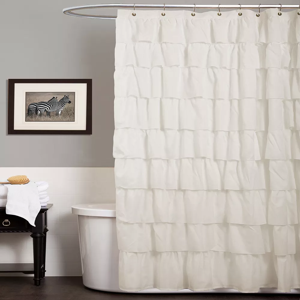 Lush Décor Lush Decor Ruffle Fabric Shower Curtain