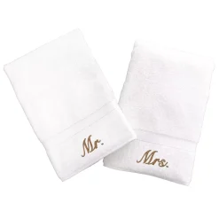 Linum Home Textiles Terry 2-pk. ''Mr.'' & ''Mrs.'' Hand Towels