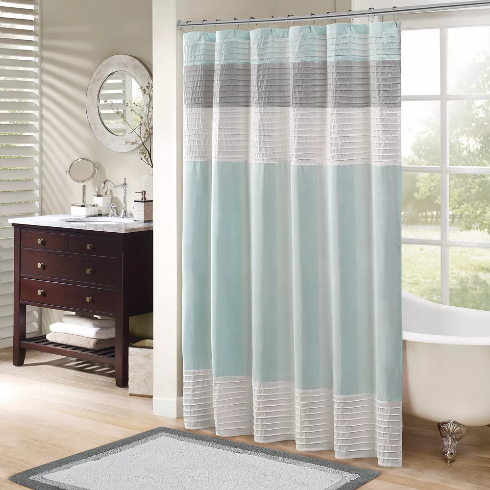 Madison Park Eastridge Faux Silk Shower Curtain