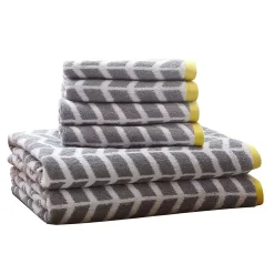 Intelligent Design Elle 6-piece Chevron Jacquard Towel Set