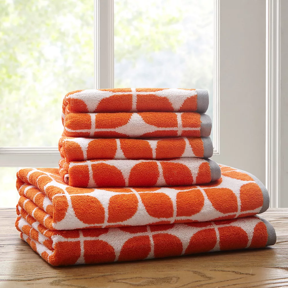 Intelligent Design 6-Piece Elena Cotton Jacquard Bath Towel Set - Image 2
