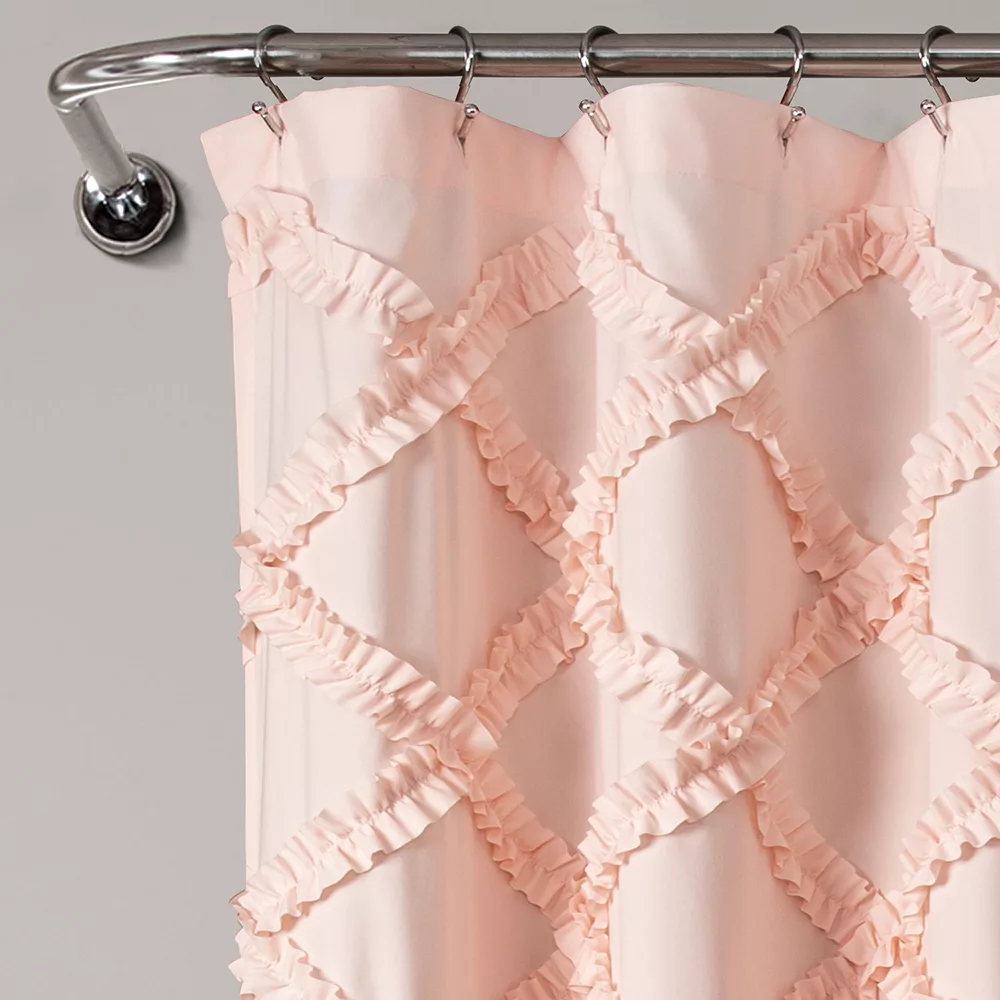 Lush Décor Lush Decor Ruffle Diamond Shower Curtain - Image 2