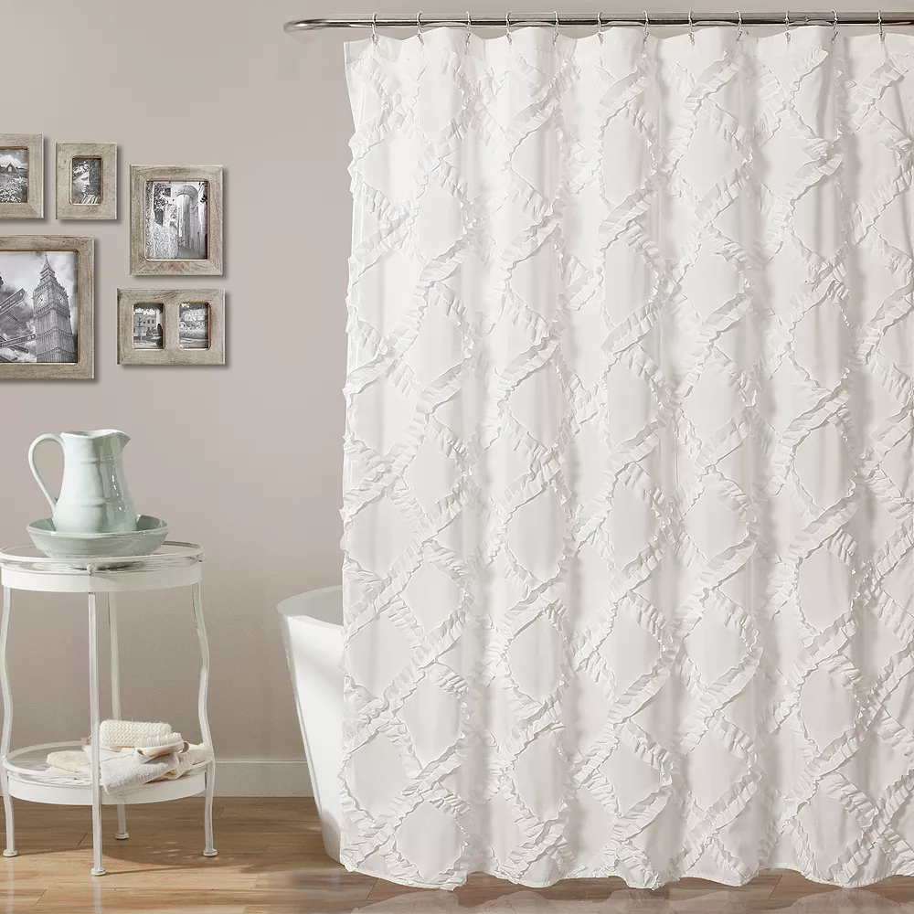 Lush Décor Lush Decor Ruffle Diamond Shower Curtain