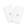 Linum Home Textiles 2-pack Gold-Tone Monogram Hand Towel