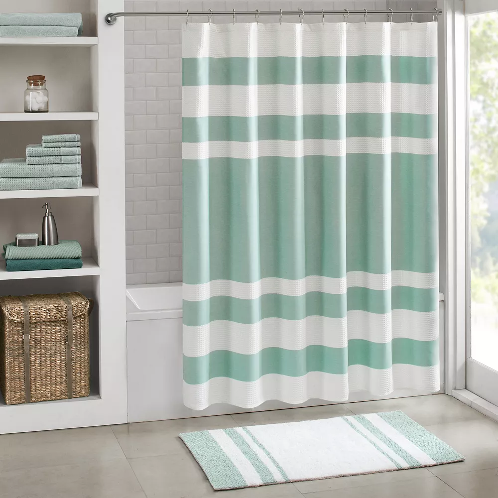 Madison Park Spa Waffle 3M Water Repellent Shower Curtain - Image 2
