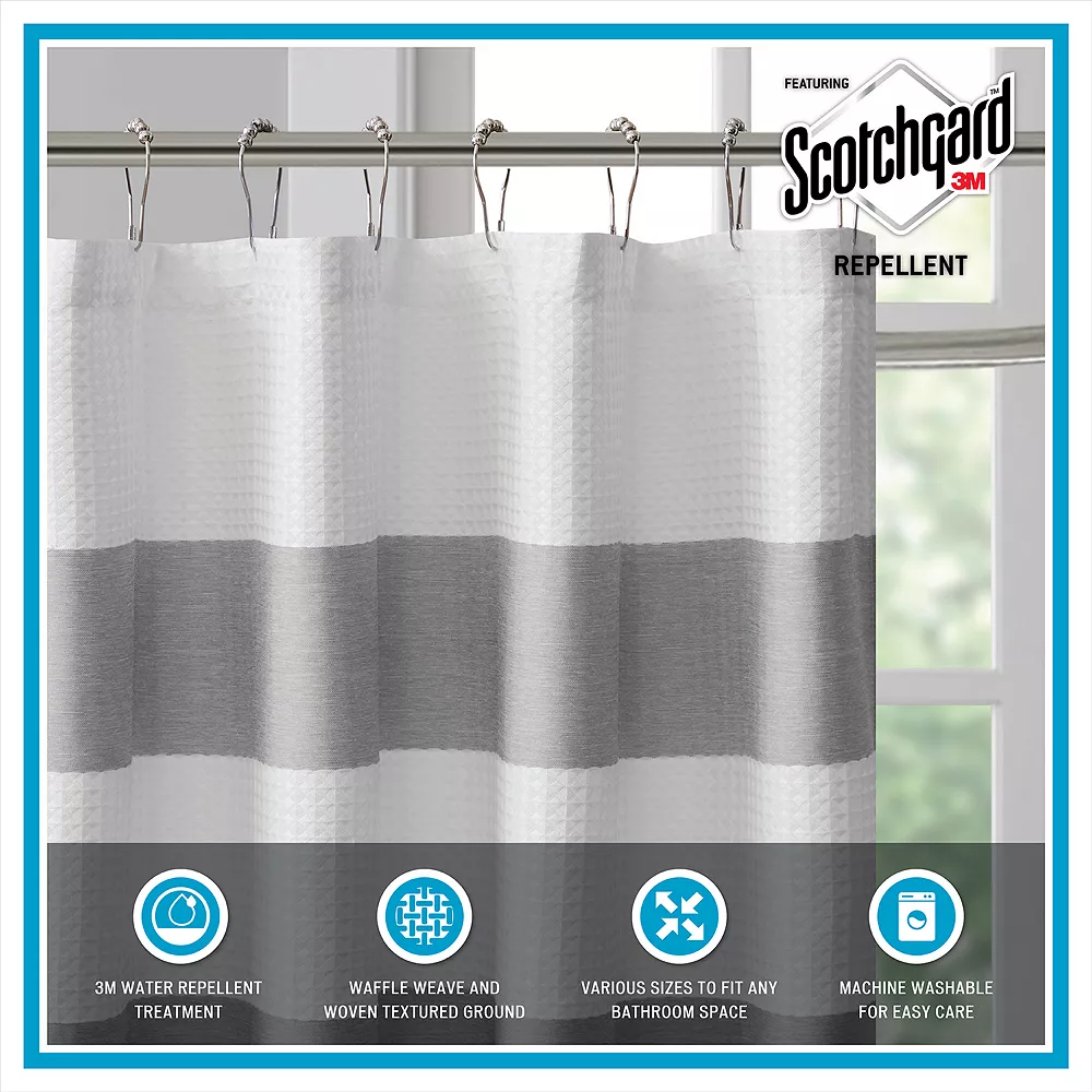 Madison Park Spa Waffle 3M Water Repellent Shower Curtain - Image 6