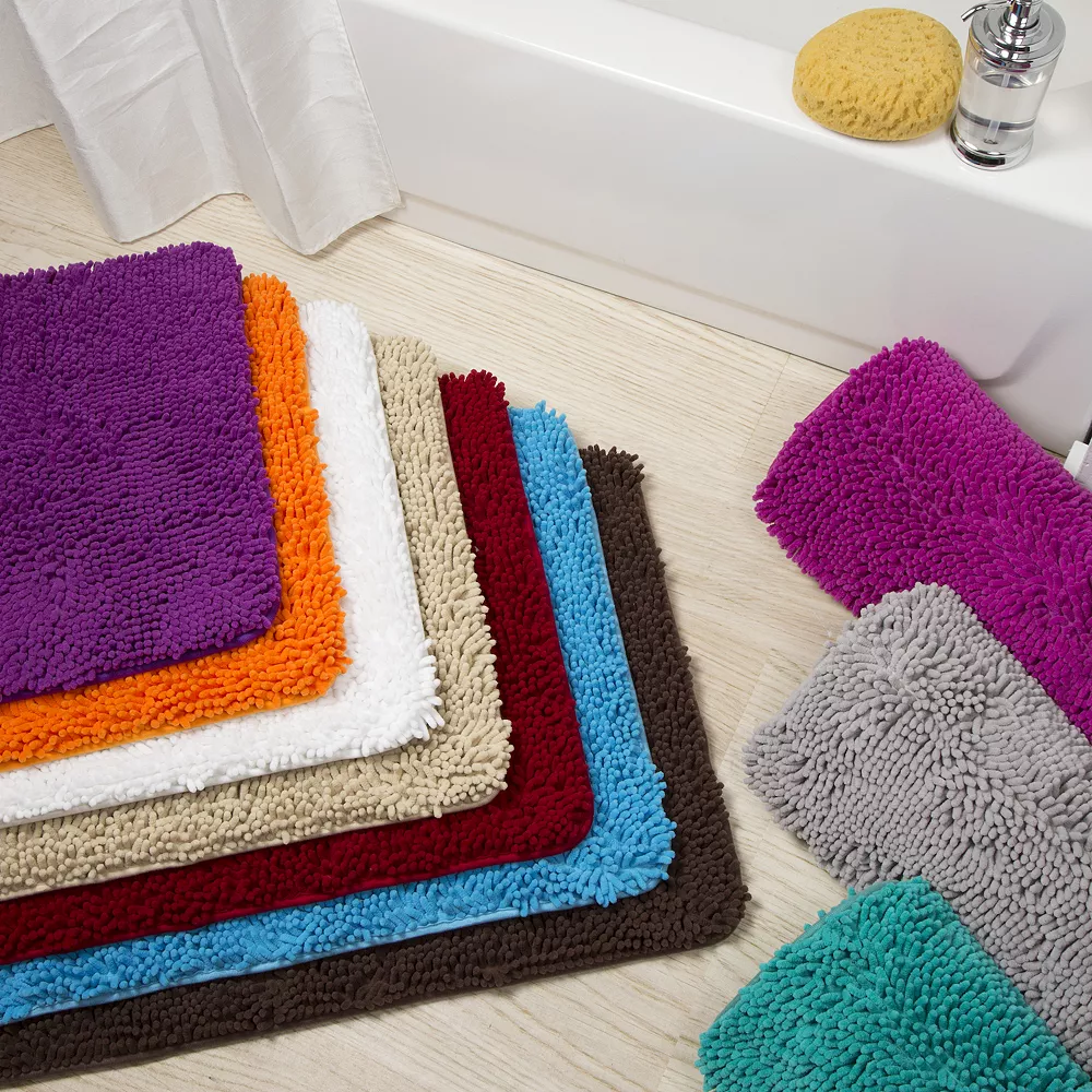 Portsmouth Home 2-piece Memory Foam Shag Bath Mat - Image 2