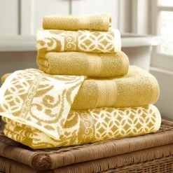 Allure Home Creations Allure 6-piece Trefoil Filigree Reversible Jacquard Bath Towel Set