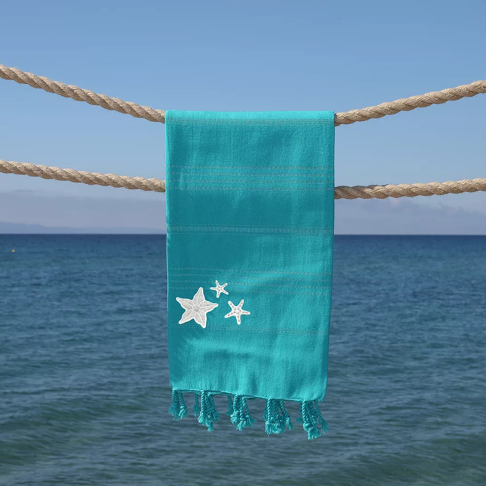 Linum Home Textiles Summer Fun Glittery Starfish Pestemal Beach Towel - Image 5