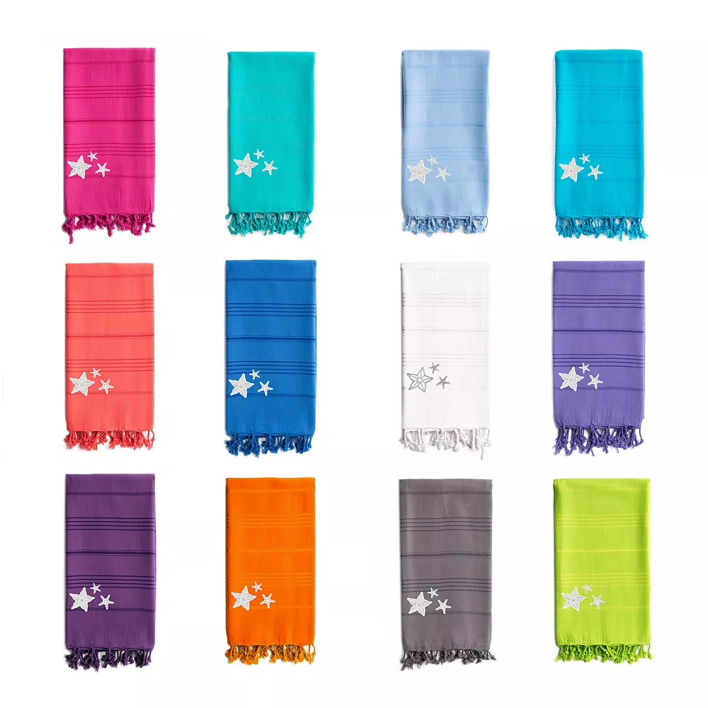 Linum Home Textiles Summer Fun Glittery Starfish Pestemal Beach Towel - Image 6