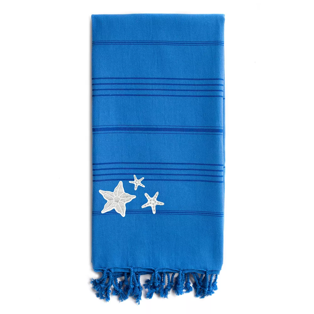 Linum Home Textiles Summer Fun Glittery Starfish Pestemal Beach Towel