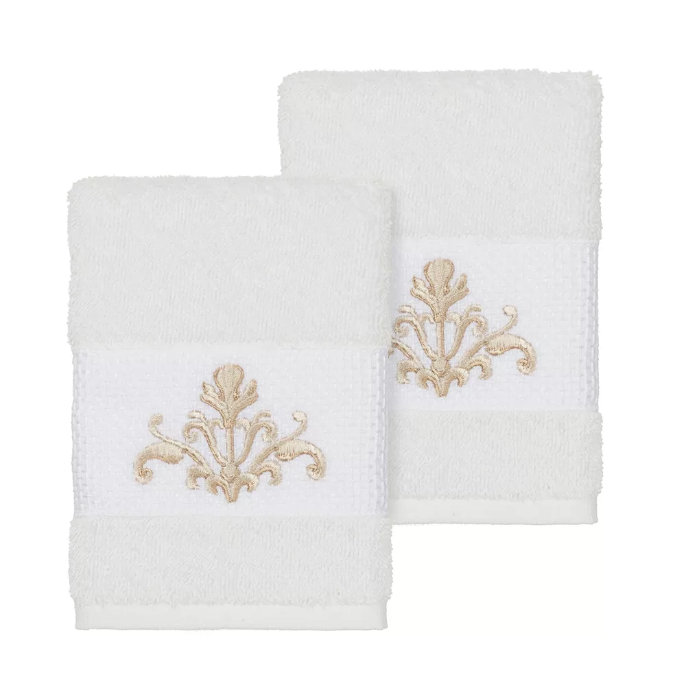 Linum Home Textiles Scarlet Embellished Washcloth Set