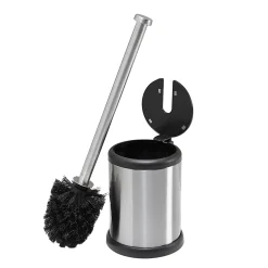 Bath Bliss Self Closing Lid Toilet Brush & Holder