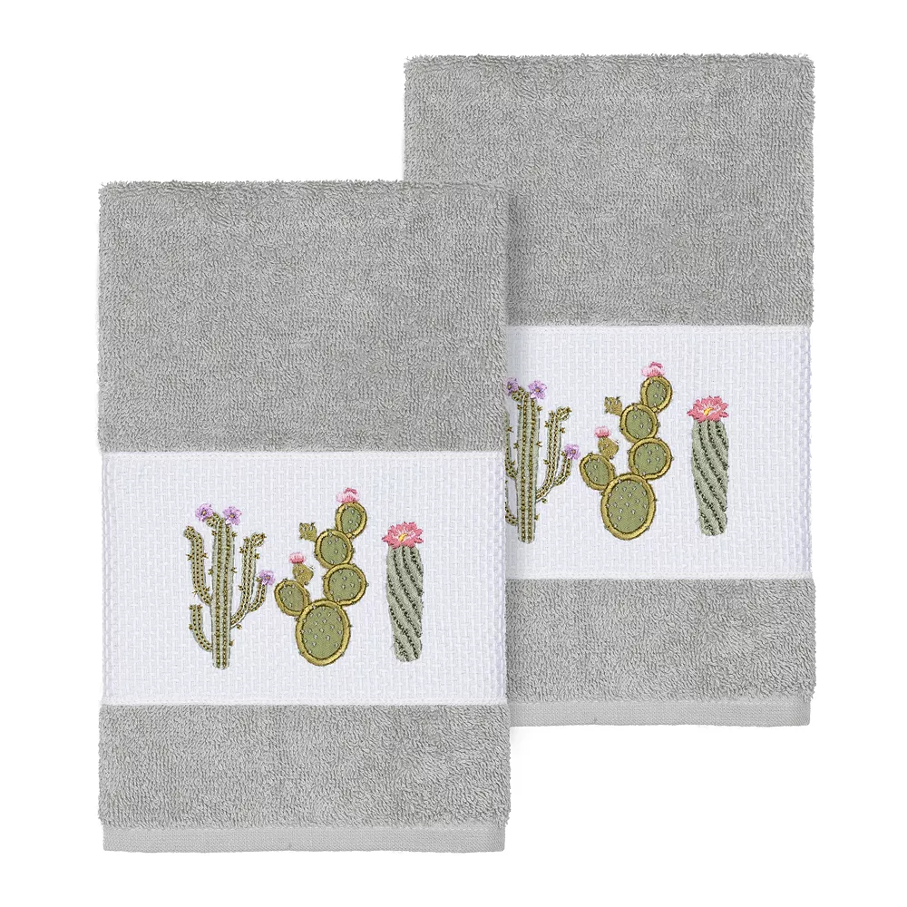 Linum Home Textiles Turkish Cotton Mila Embellished Hand Towel Set