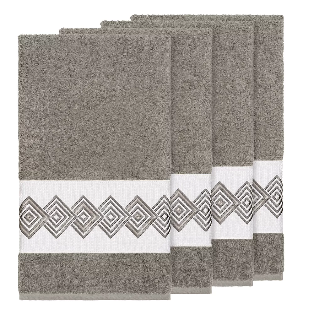 Linum Home Textiles Turkish Cotton Noah Embellished Bath Towel Set - Image 2