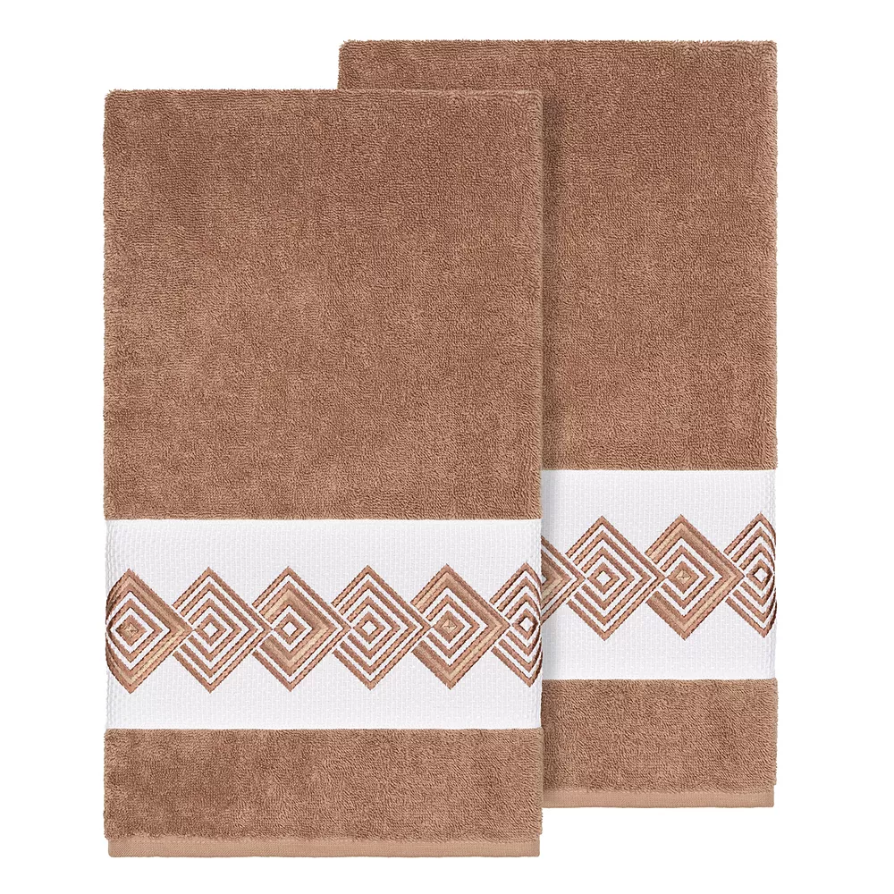 Linum Home Textiles Turkish Cotton Noah Embellished Bath Towel Set
