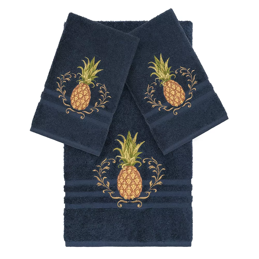 Linum Home Textiles 3-piece Turkish Cotton Welcome Embellished Towel Set