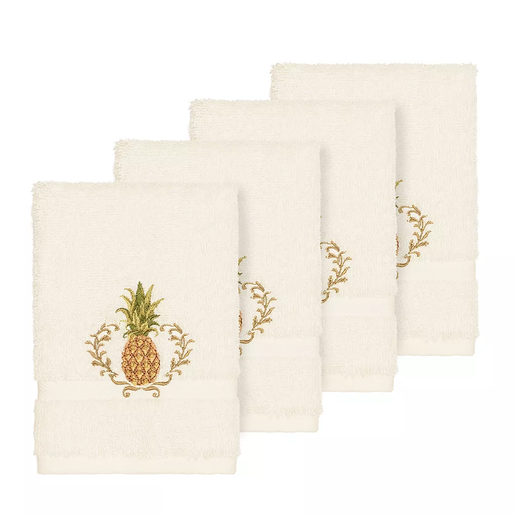 Linum Home Textiles Turkish Cotton Welcome Embellished Washcloth Set - Image 2