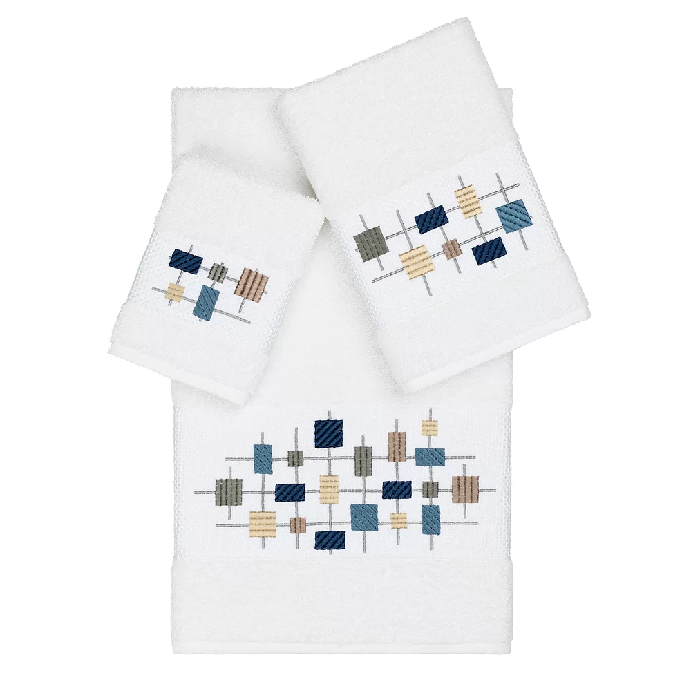 Linum Home Textiles 3-piece Turkish Cotton Khloe Embellished Towel Set