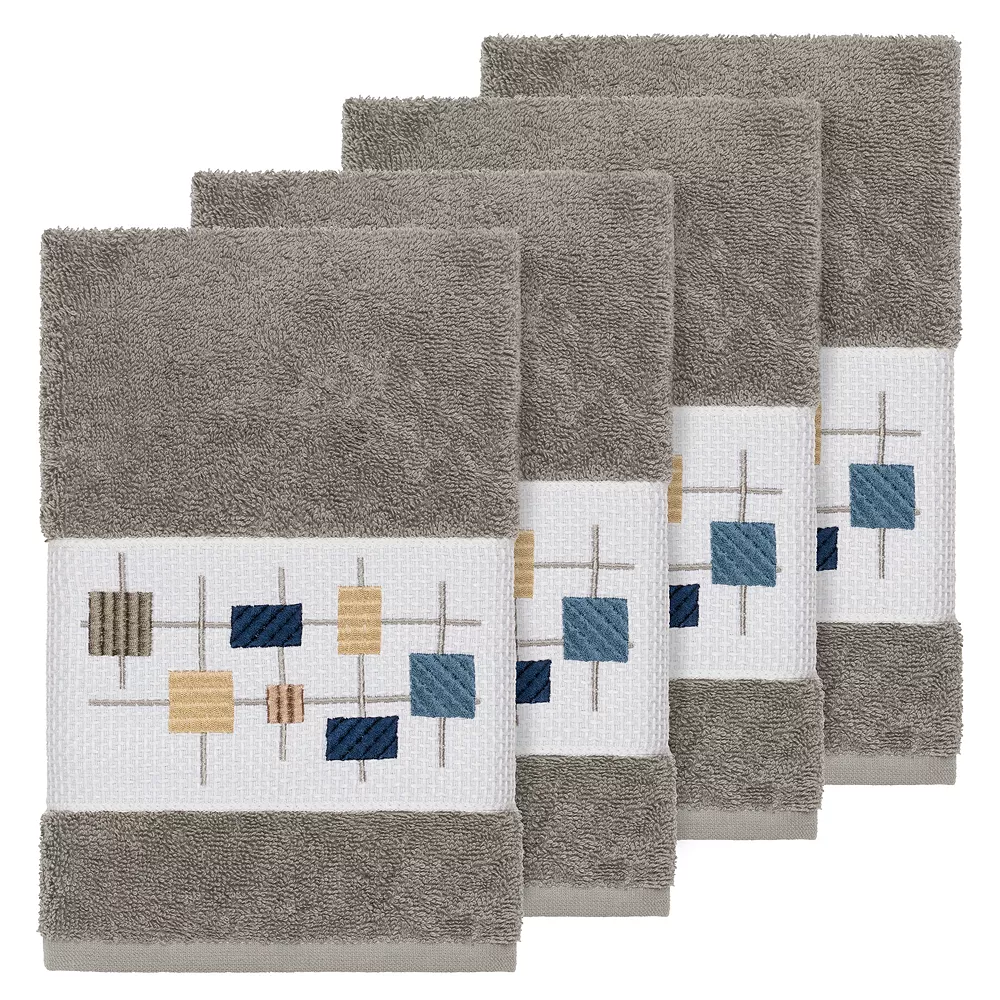 Linum Home Textiles Turkish Cotton Khloe Embellished Hand Towel Set - Image 2