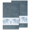Linum Home Textiles Turkish Cotton Quinn Embellished Bath Towel Set