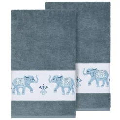 Linum Home Textiles Turkish Cotton Quinn Embellished Bath Towel Set