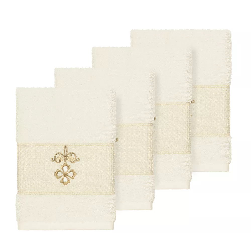 Linum Home Textiles Turkish Cotton Quinn Embellished Washcloth Set - Image 2