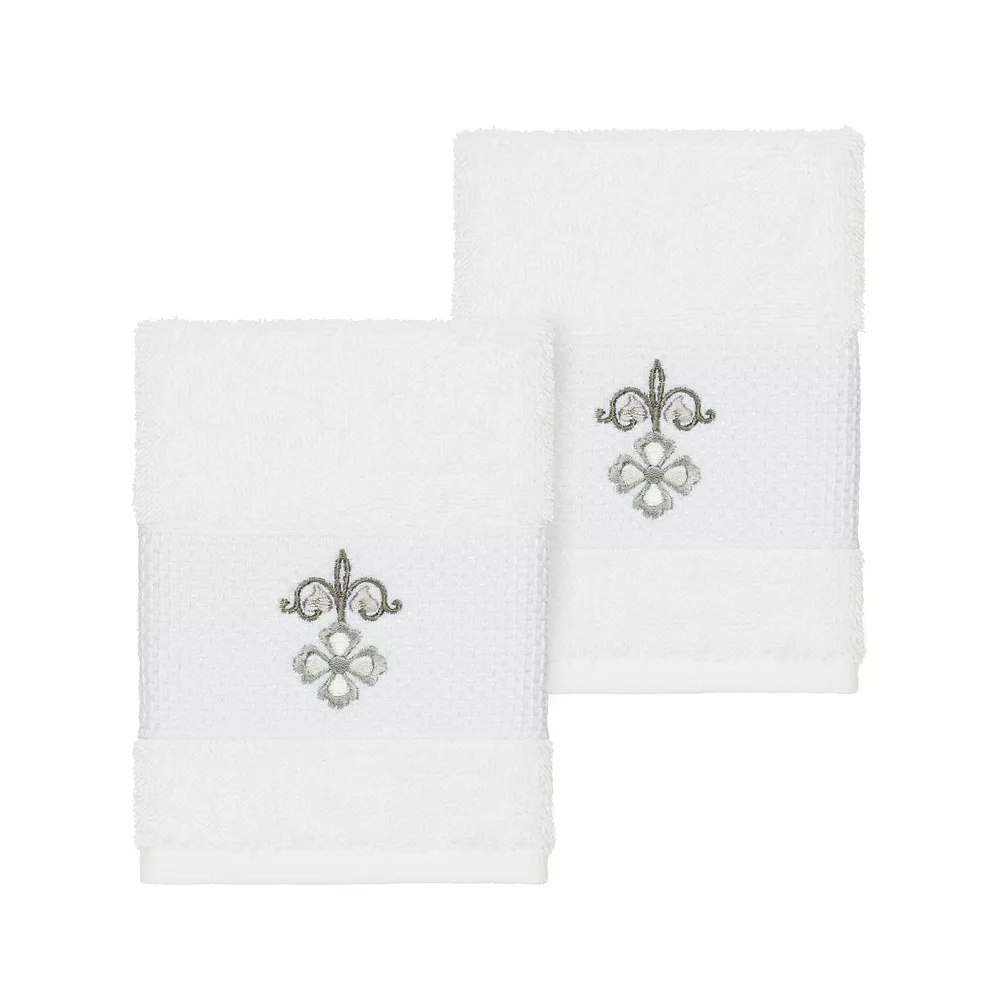 Linum Home Textiles Turkish Cotton Quinn Embellished Washcloth Set
