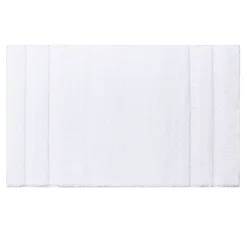 Madison Park Signature Stria Border Stripe Marshmallow Bath Rug