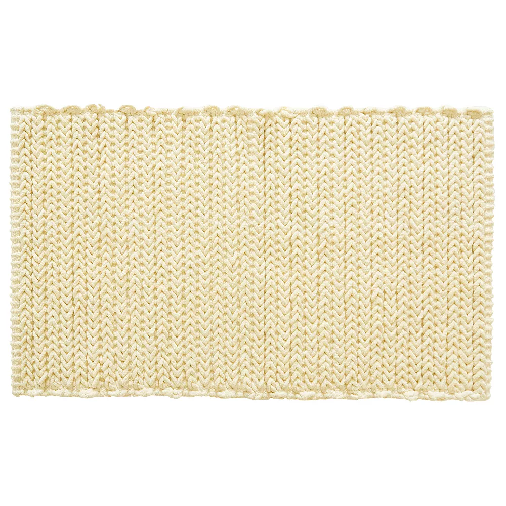 Madison Park Copula Yarn Dyed Cotton Chenille Chain Stitch Bath Rug