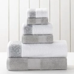Allure Home Creations Allure Lifestyle 6-piece Filigree Jacquard Border Bath Towel Set