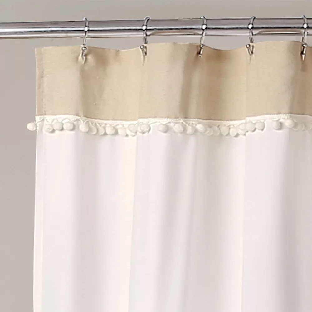 Lush Décor Lush Decor Adelyn Pom Pom Shower Curtain - Image 3