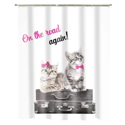 Popular Bath Kittens On Road Shower Curtain