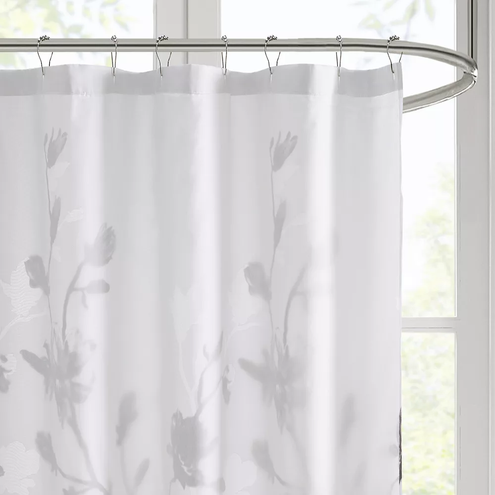 Madison Park Sylvan Floral Printed Burnout Shower Curtain - Image 2