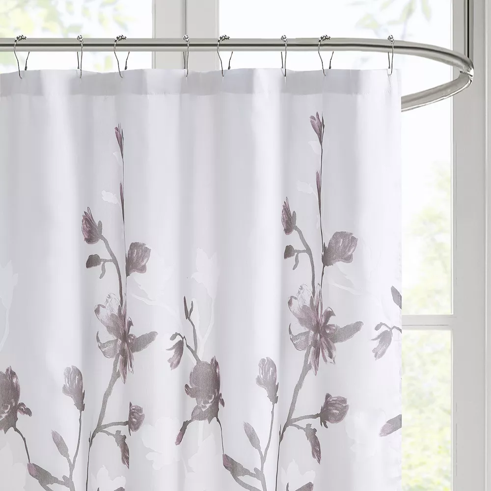 Madison Park Sylvan Floral Printed Burnout Shower Curtain - Image 3