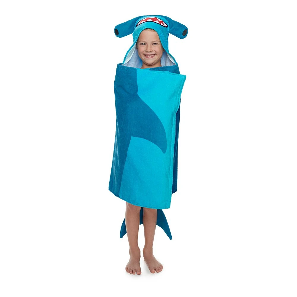 The Big OneĀ® Shark Hooded Bath Wrap