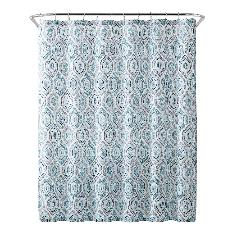 Freshee Geo Water Repellent & Odor Resistant Shower Curtain & Liner