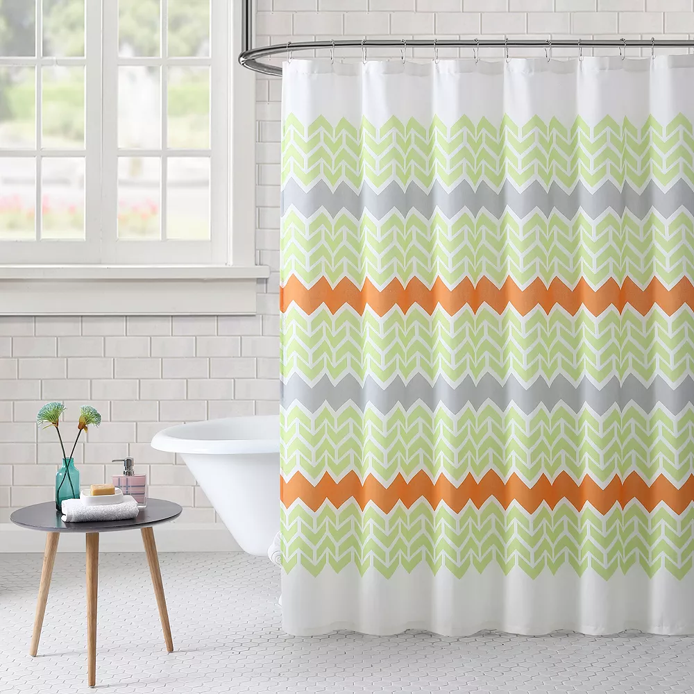 Freshee Chevron Water Repellent & Odor Resistant Shower Curtain & Liner - Image 4
