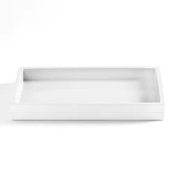 Cassadecor Lacquer Stripe White Tray