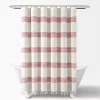 Lush Décor Lush Decor Tucker Stripe Yarn Dyed Cotton Knotted Tassel Shower Curtain