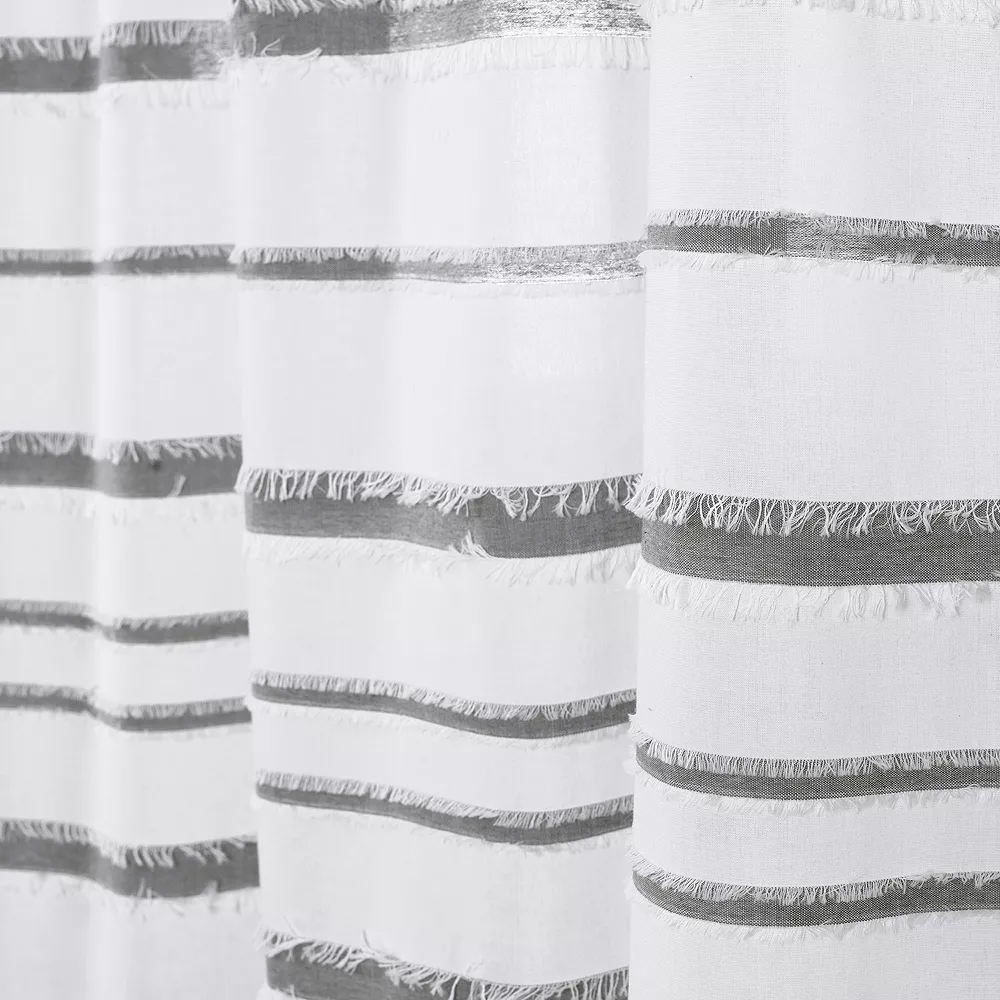 Lush Décor Lush Decor Stripe Clip Jacquard Shower Curtain - Image 4