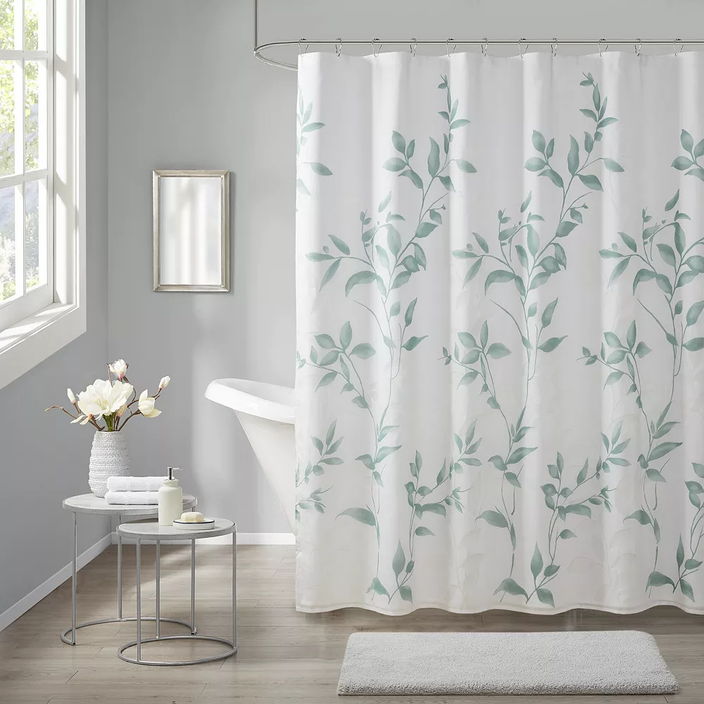 Madison Park Vera Burnout Printed Shower Curtain