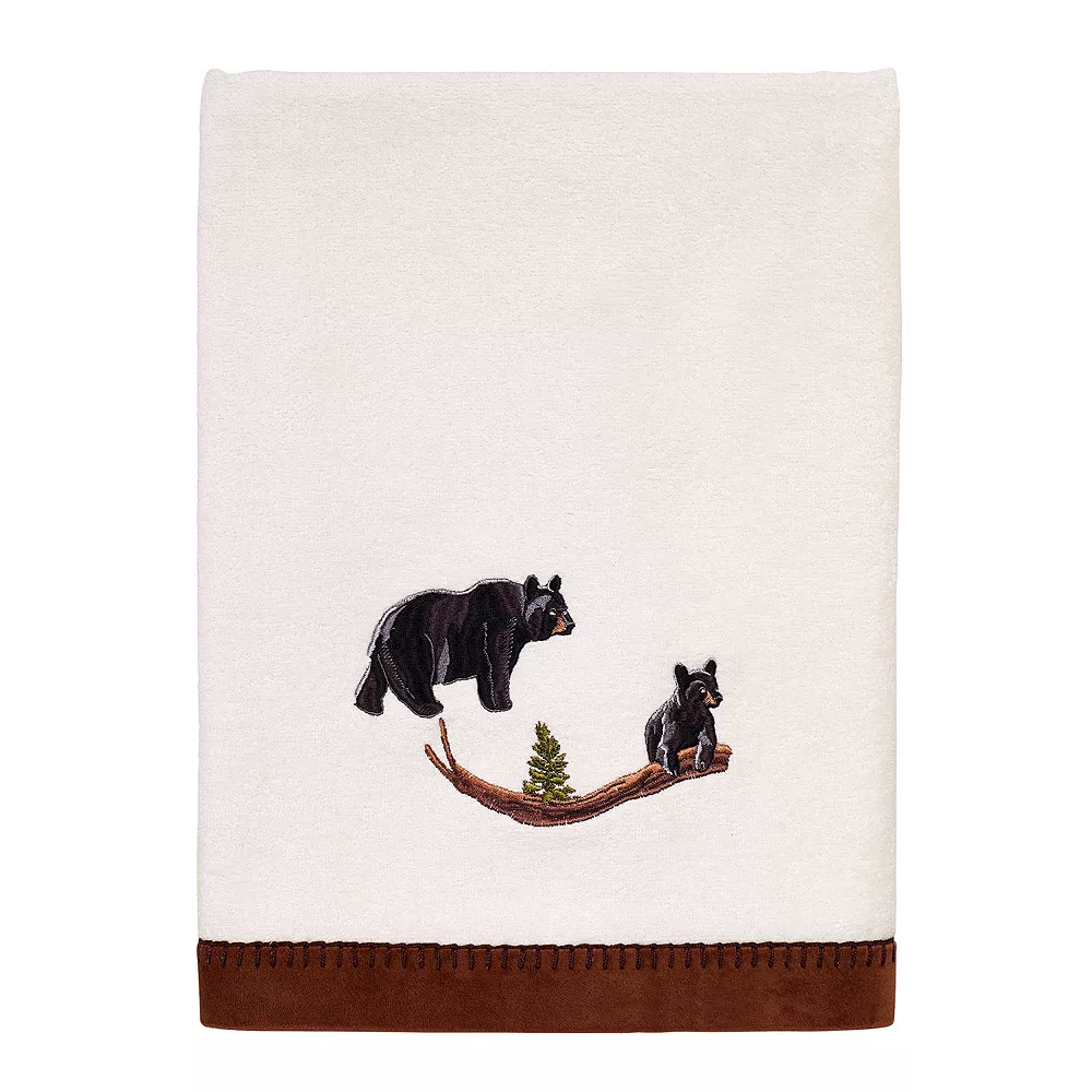 Avanti Black Bear Lodge Embroidered Fingertip Towel - Image 2