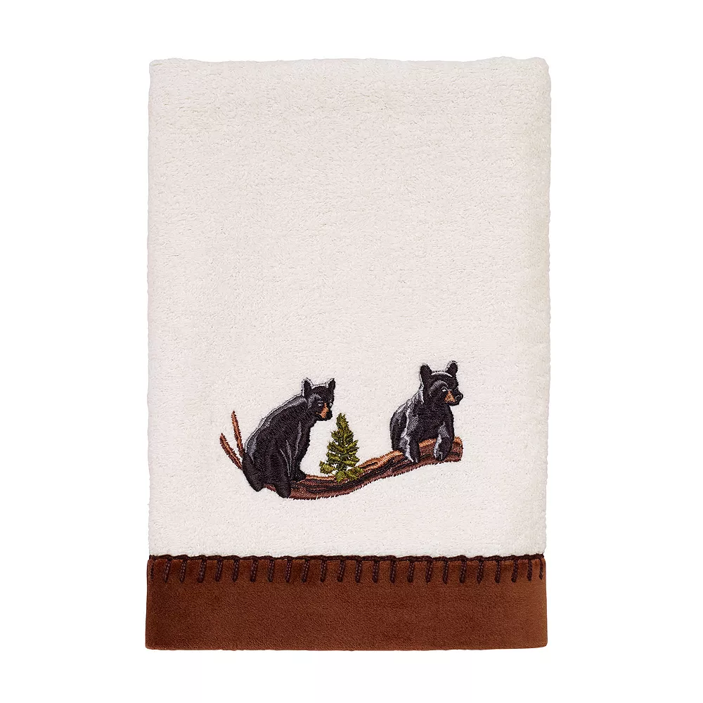 Avanti Black Bear Lodge Embroidered Fingertip Towel - Image 3