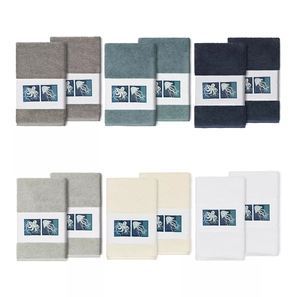 Linum Home Textiles Turkish Cotton Ava 2-pack Embellished Hand Towel Set - Image 3