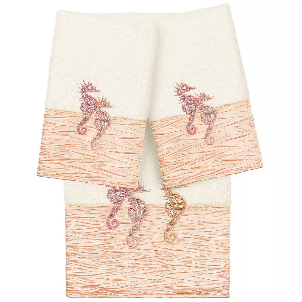 Linum Home Textiles Turkish Cotton Sofia 3-piece Embellished Bath Towel Set