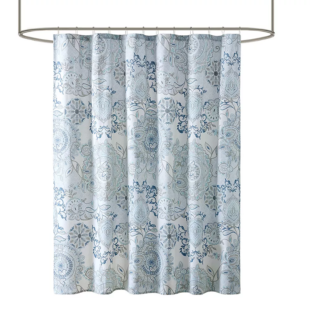 Madison Park Loleta Cotton Printed Shower Curtain