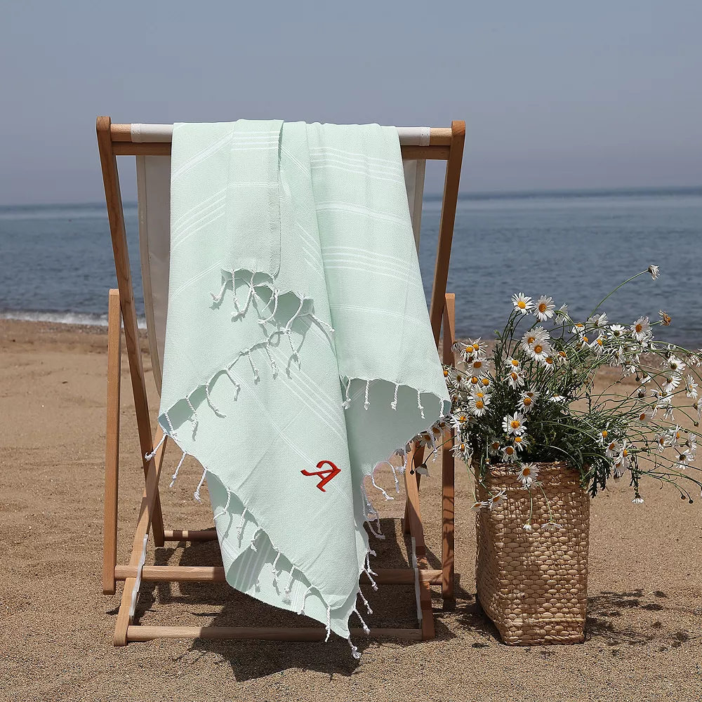 Linum Home Textiles Turkish Cotton Lucky Personalized Pestemal Beach Towel - Image 2