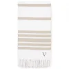 Linum Home Textiles Turkish Cotton Herringbone Personalized Pestemal Beach Towel